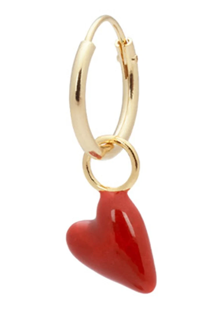 Anna + Nina Heart Beat single gold-plated hoop earrings