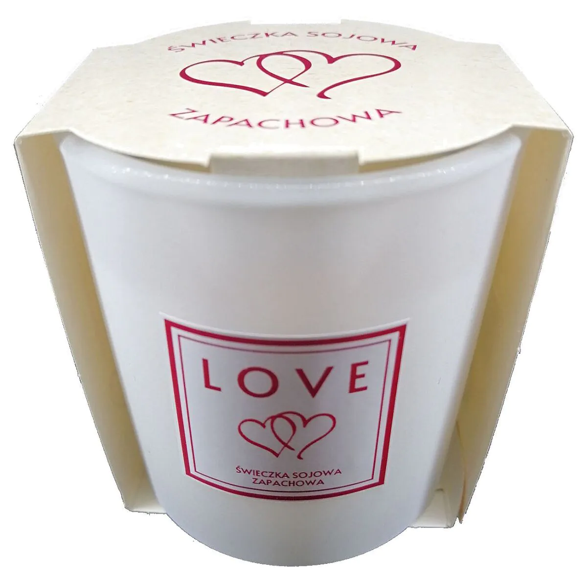 Candela profumata ai frutti di canapa con stoppino in faggio Love