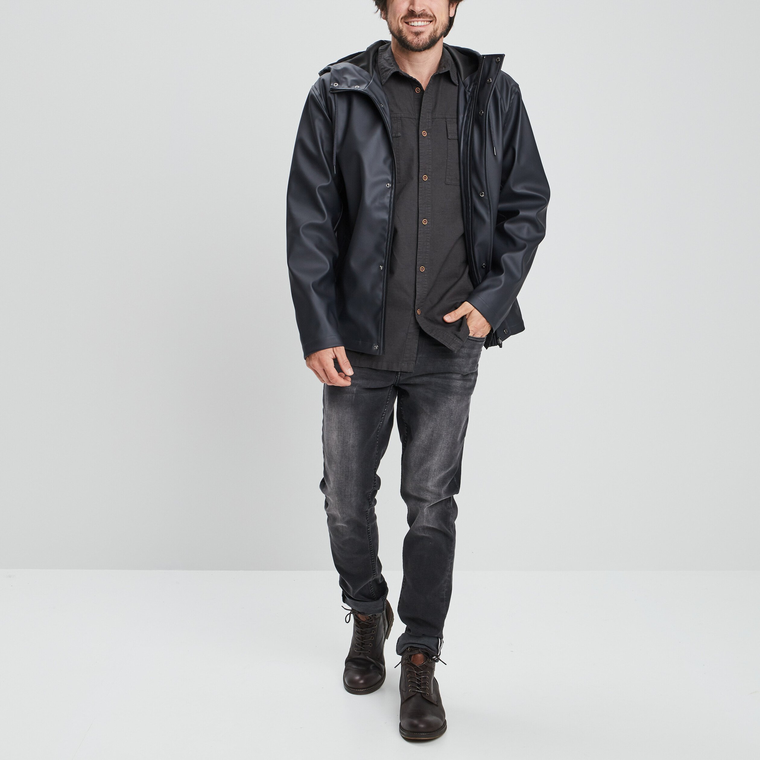 Chemise manches longues Trappeur gris foncé homme | La Halle