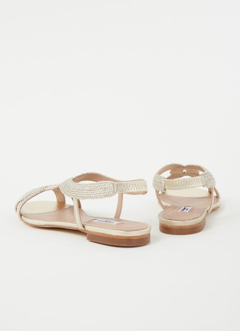 LKBennett Renee sandal with leather details and glossy thread
