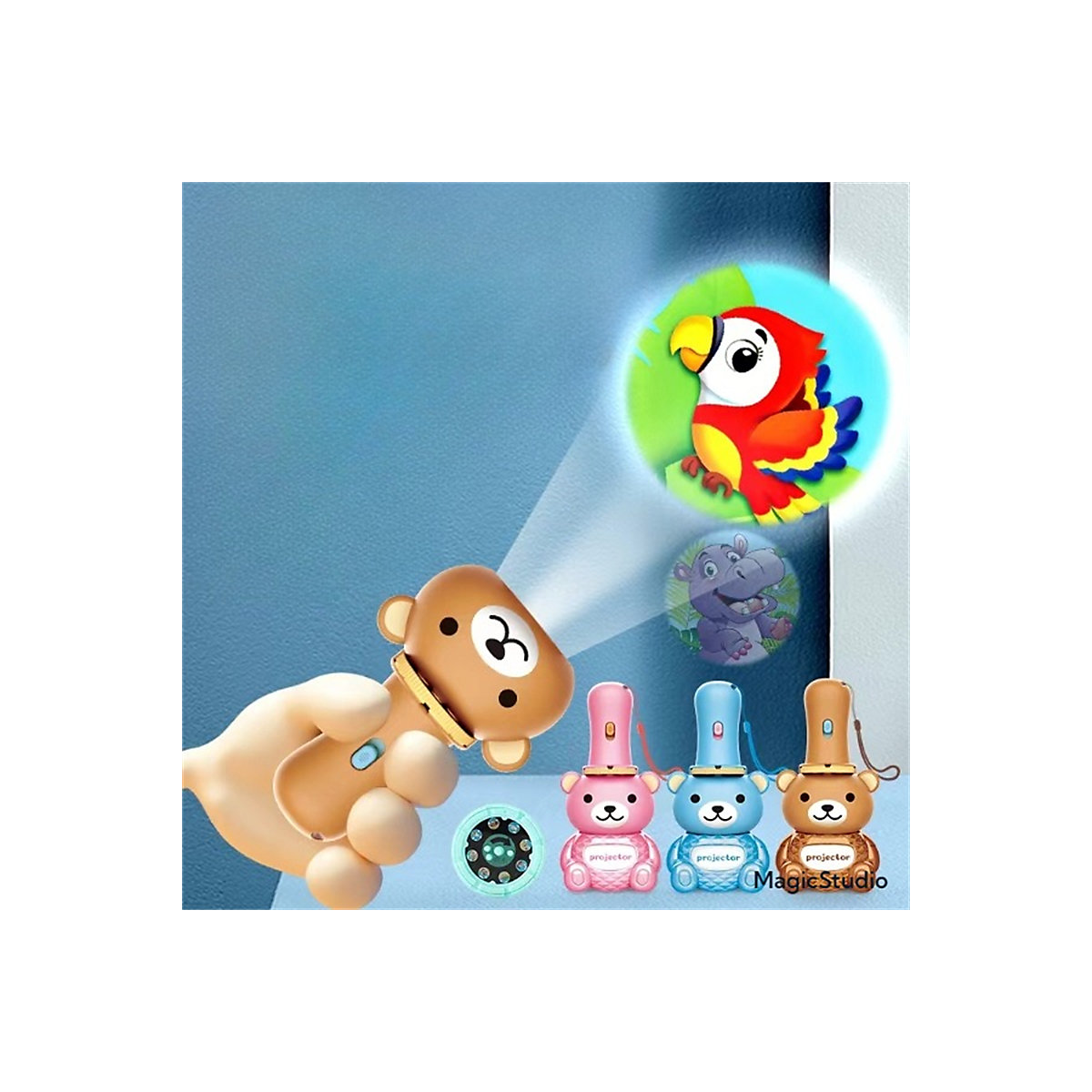 Kinder-Cartoon-Projektions-Taschenlampenspielzeug Multifunktionales Taschenlampen-Projektionsspielzeug für die Früherziehung von Kindern