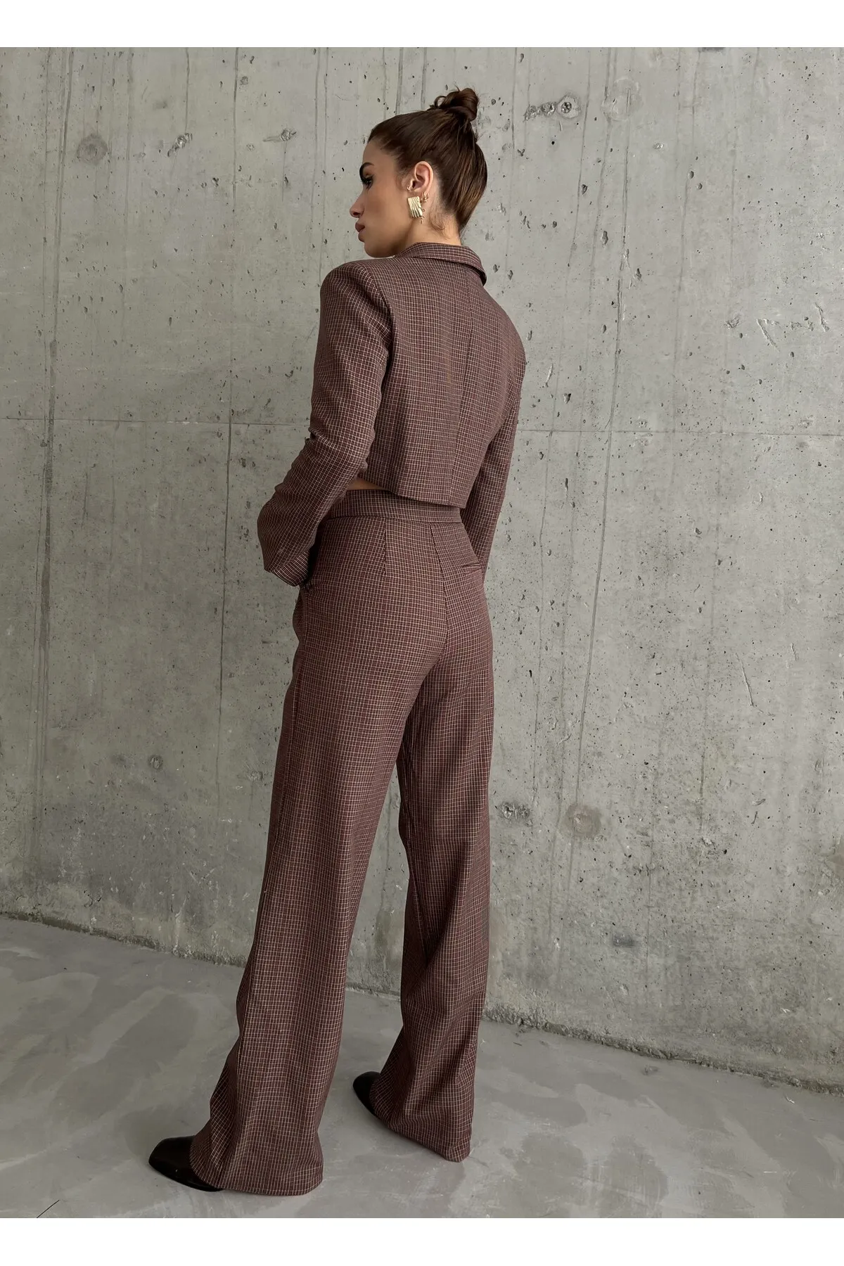 Laluvia  Set aus Jacke und Hose in Weinrot mit Karomuster