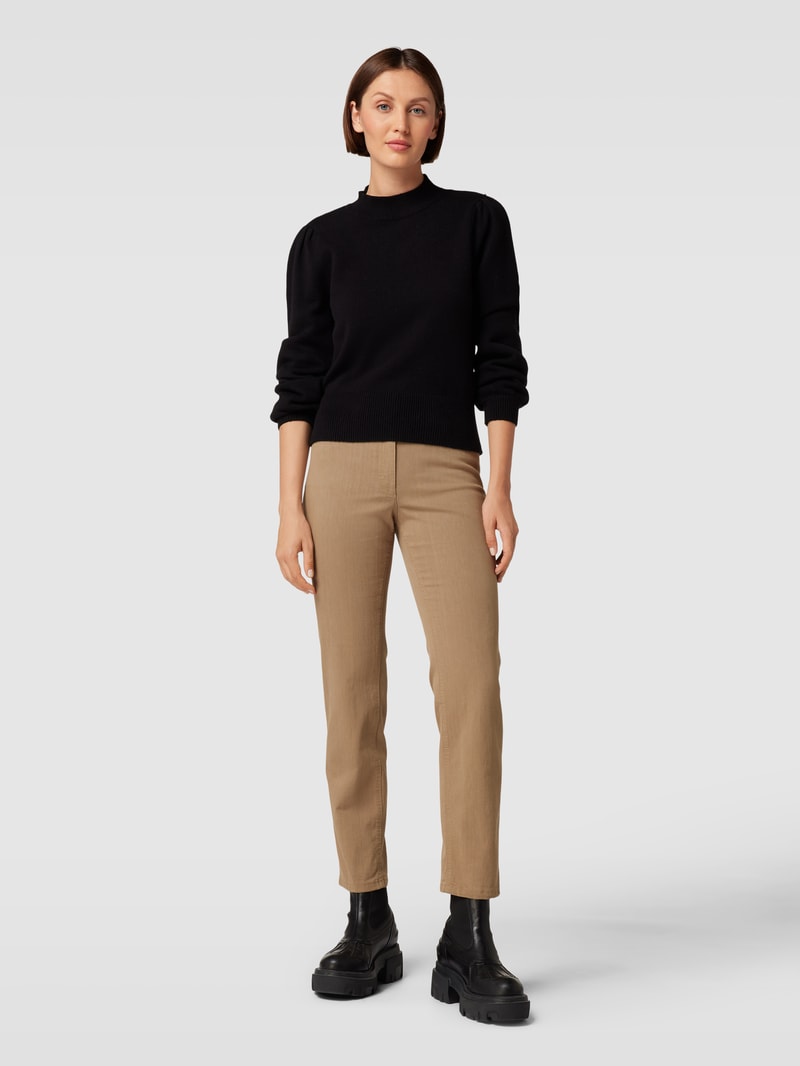 Straight Fit Jeans im 5-Pocket-Design Modell 'CORA' in beige