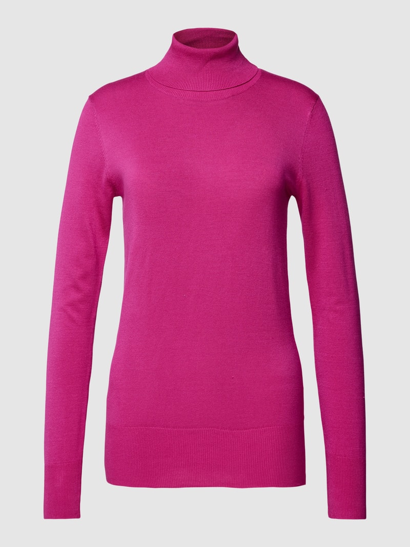 Strickpullover mit Rollkragen Modell 'ASTRID' in fuchsia