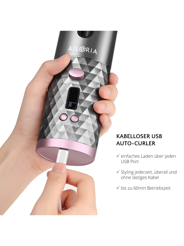 Ailoria REVOLUTIONNE Kabelloser Auto-Curler in silber günstig kaufen onesize