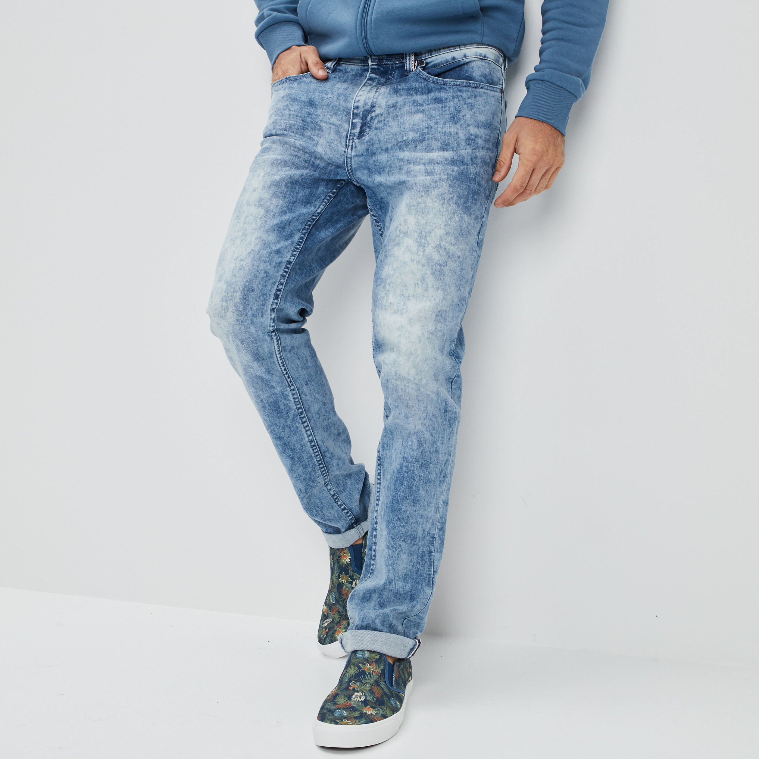 Jeans slim 5 poches denim triple stone homme | La Halle