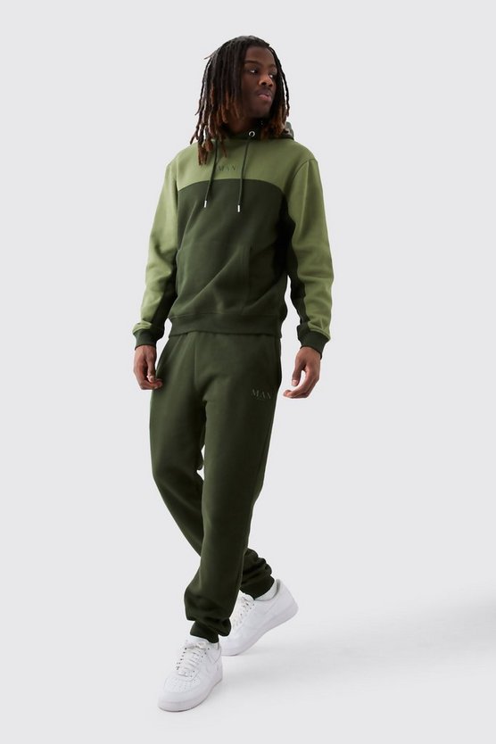 Man Official Colorblock Trainingsanzug mit Kapuze