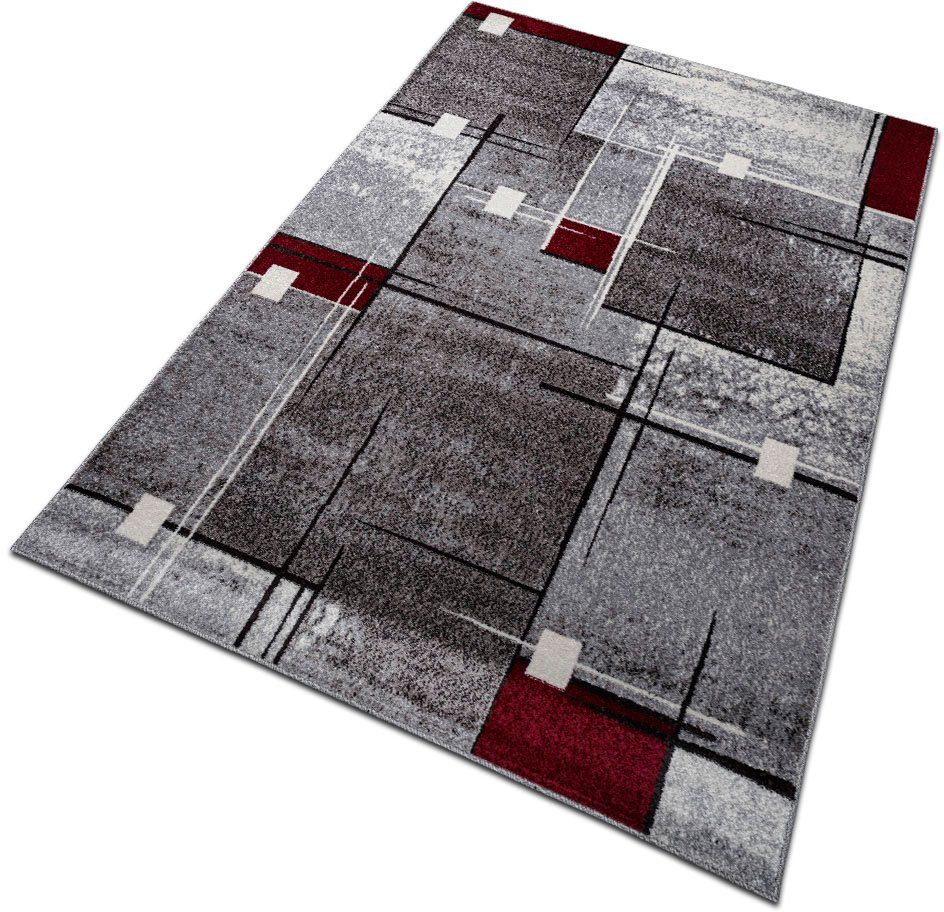 Teppich Deblin, my home, rechteckig, Höhe: 9 mm, weicher Flor, Kurzflor, Karo-Design, modern, geometrisches Muster