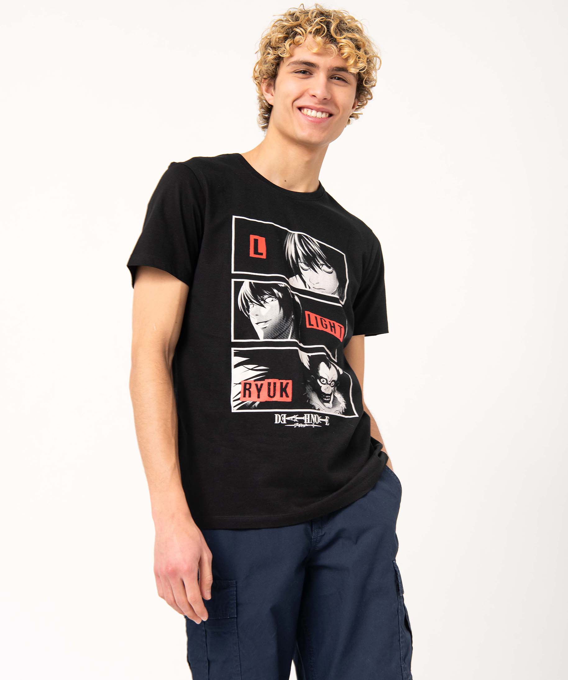 Tee-shirt homme imprimé à manches courtes - Death Note noir | GEMO