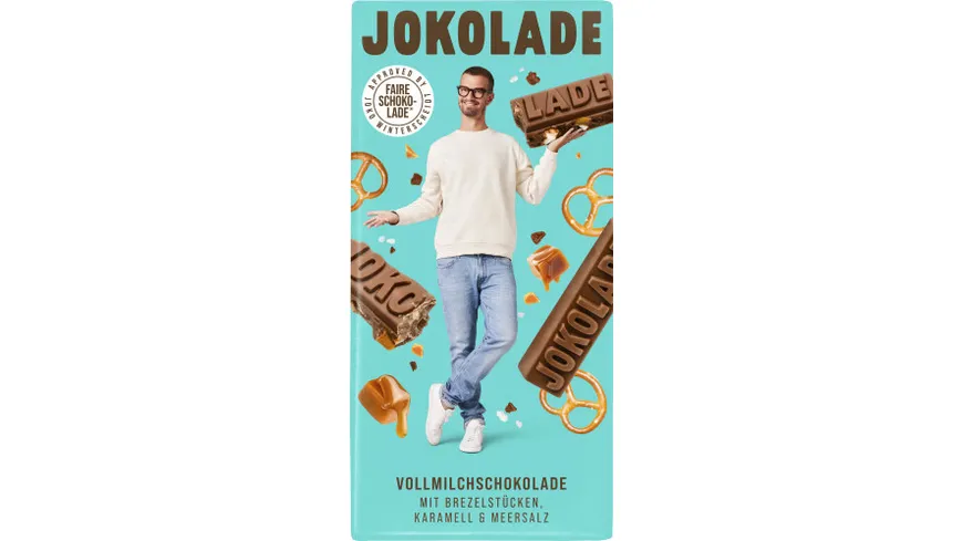 JOKOLADE No 5 Vollmilchschokolade mit Brezelstücken, Karamell & Meersalz 140 g
