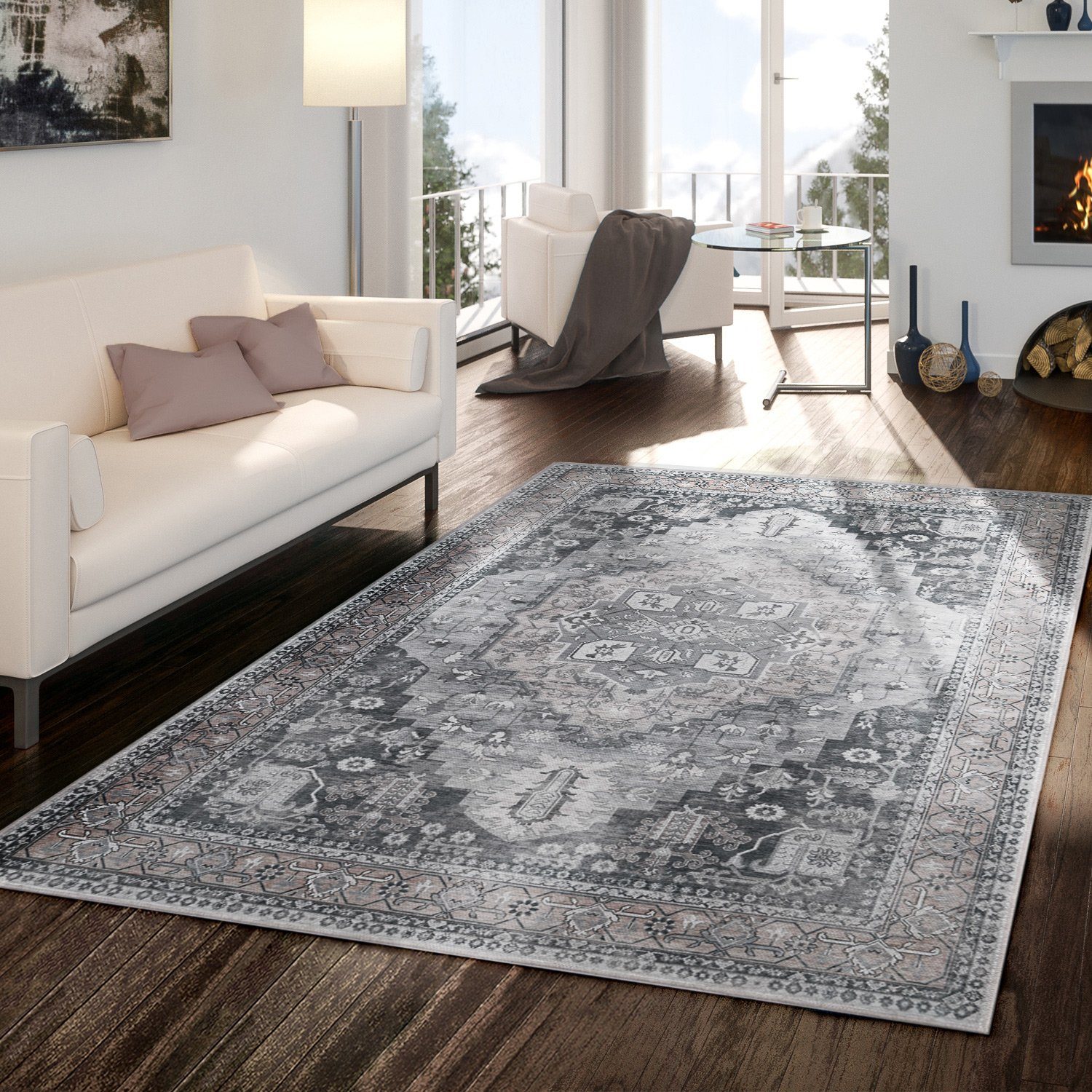 Orientteppich Wohnzimmer Teppich Esszimmer Waschbar In Waschmaschine, TT Home, rechteckig, Höhe: 8 mm