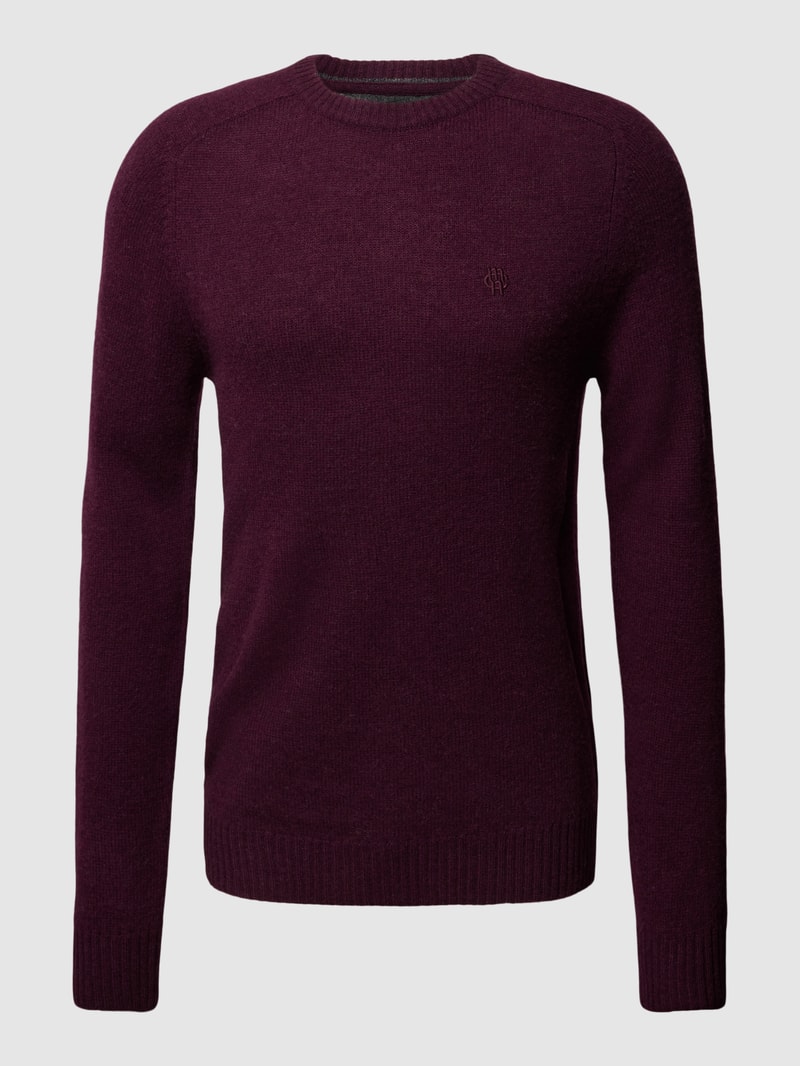 Strickpullover aus Lammwolle Modell 'TANGUY' in aubergine meliert