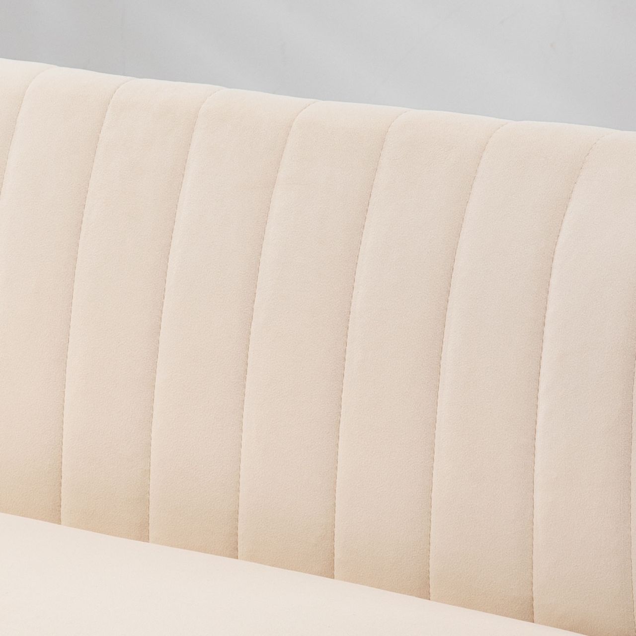 HOMCOM 2-Sitzer Sofa Zweisitzer, Loveseat mit Leinenoptik, Holzbeine, Cremeweiß