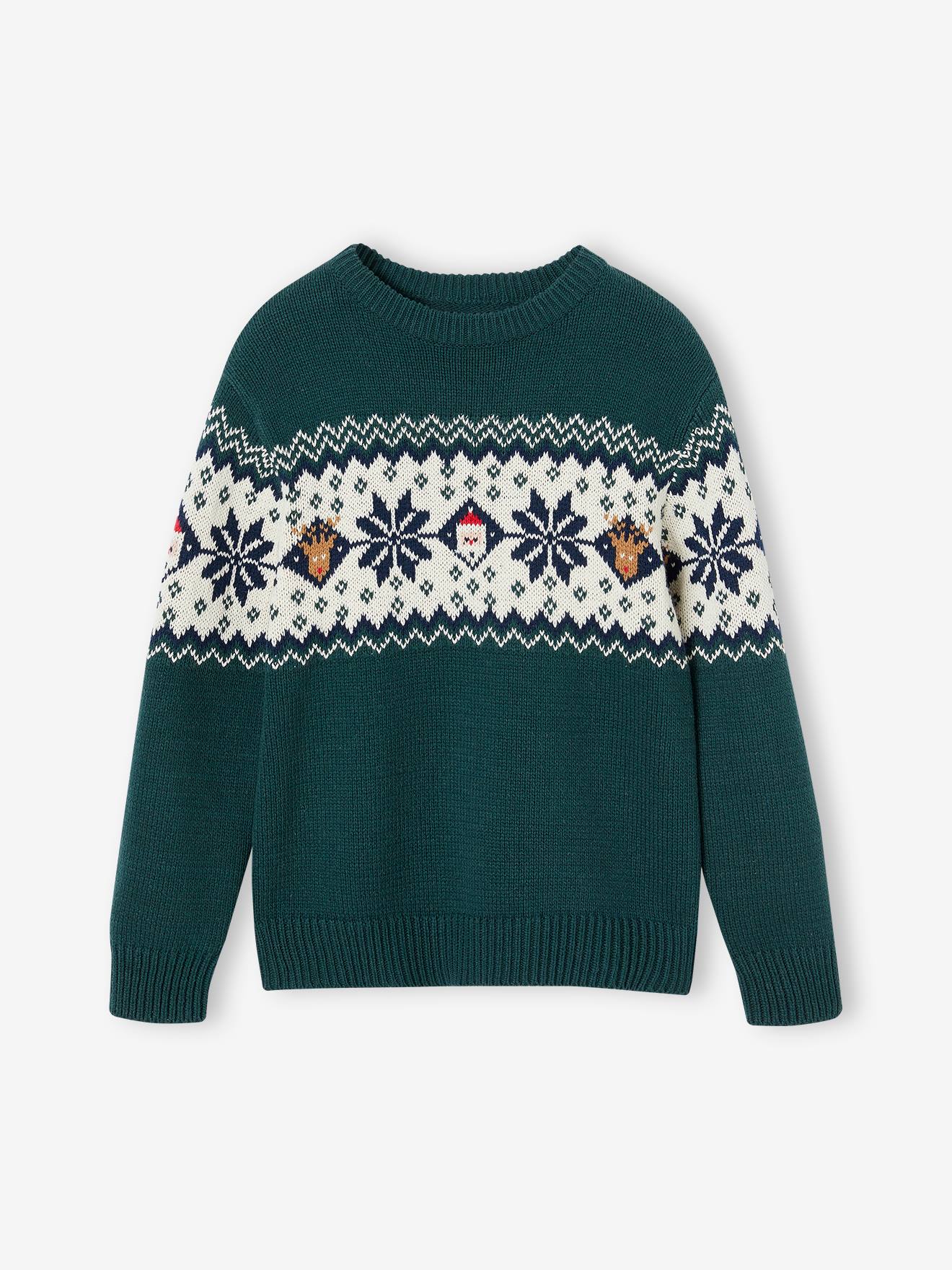 Vertbaudet Kinder Weihnachts-Pullover Capsule Collection FAMILIE Oeko-Tex - rot