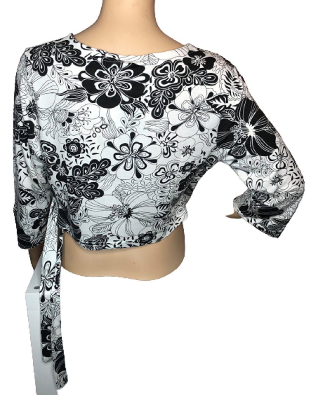 fischer collection Umstandstop Wickelbolero N-22835 weiß mit Muster