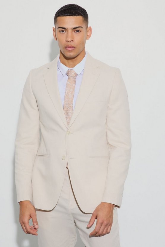 Mix & Match Slim-Fit Blazer aus Leinen-Mischung