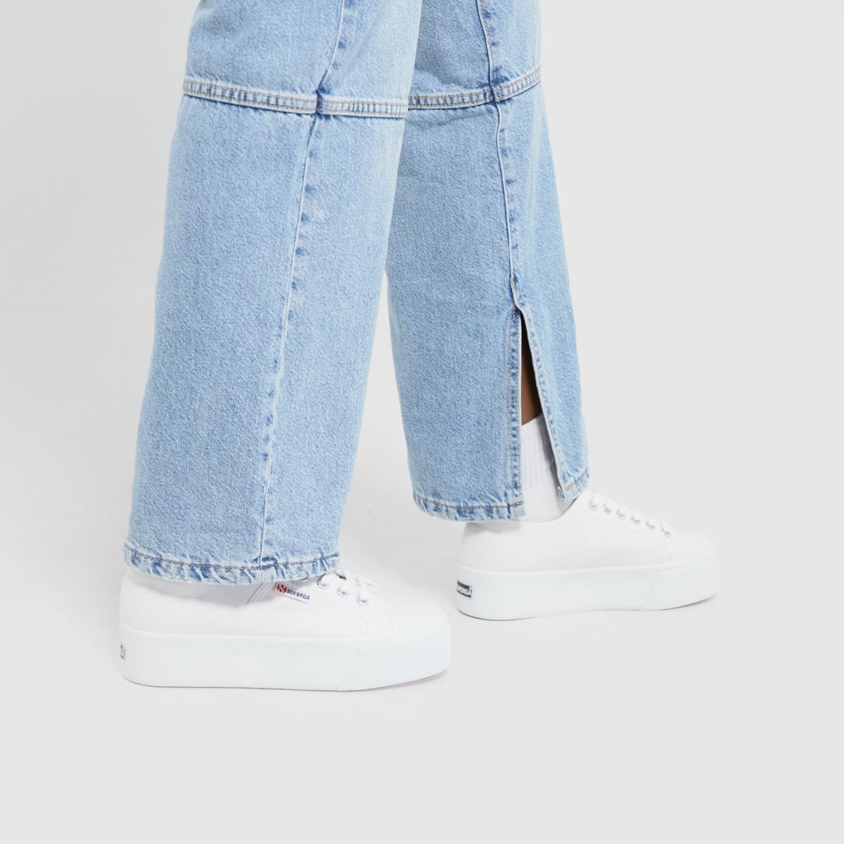 Superga 2790 – Vita plattformsneakers