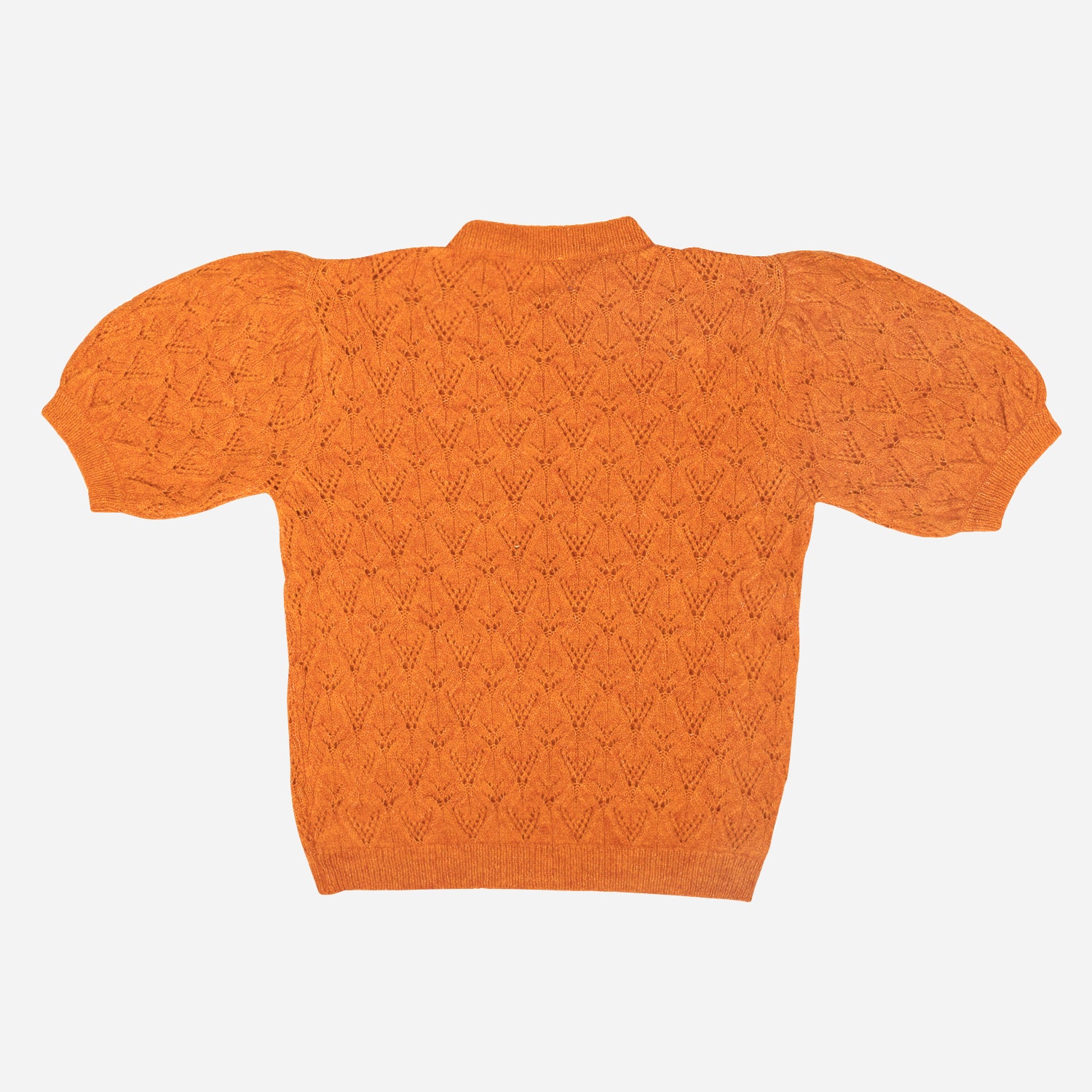 Pull TEXTO orange tricot ajouré