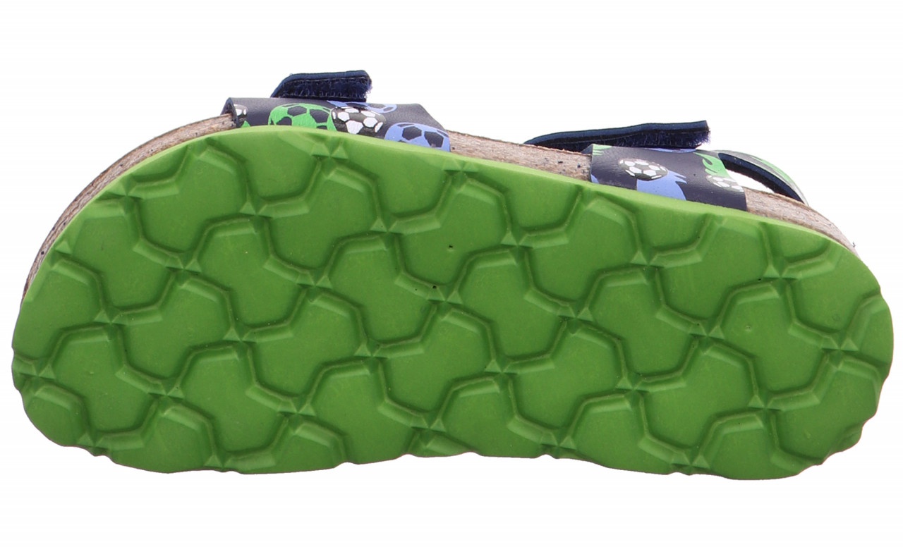 FUSSBETTPANTOFFEL - Blau/GrünSandale mit Klettverschluss