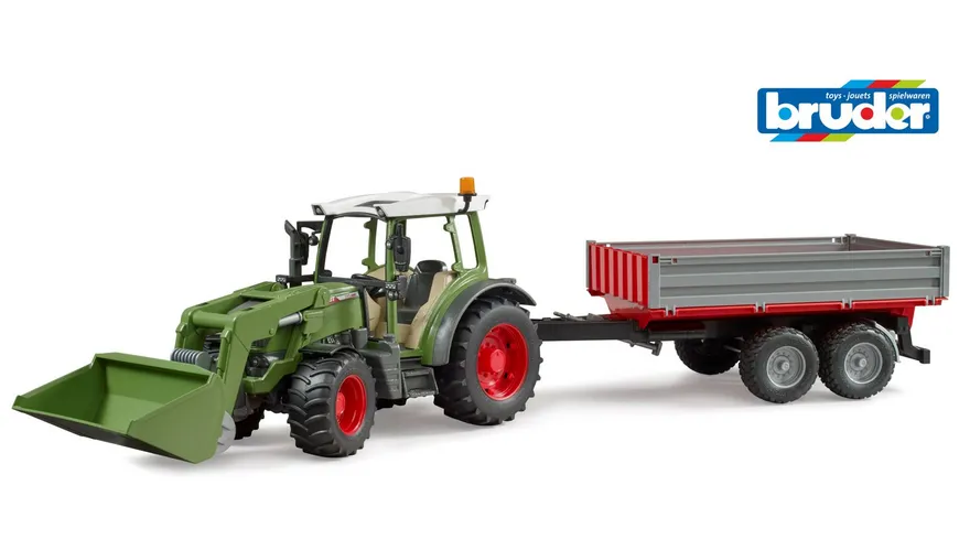 BRUDER - Fendt Vario 211 mit Frontlader und Bordwandanhänger