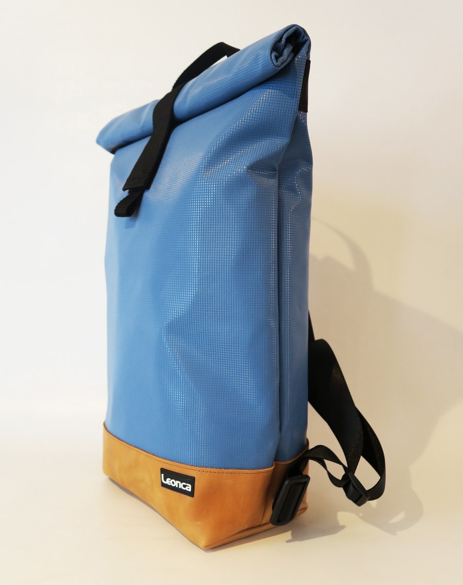 LEONCA Handtaschen blau Rollrucksack Turnmatte & Turnbockleder S