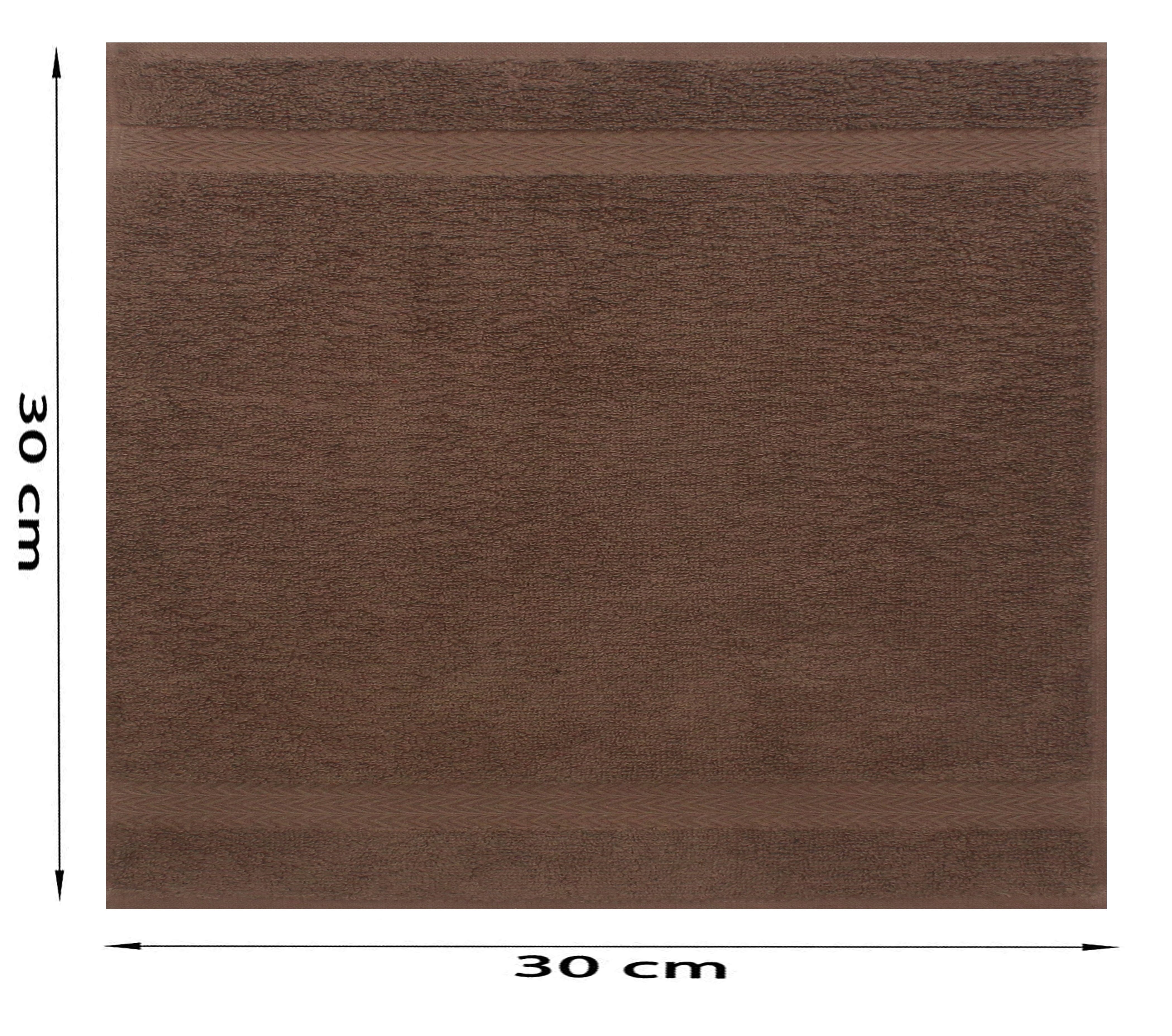 Betz Seiftuch 10 Stück Seiftücher Premium 100% Baumwolle Seiflappen-Set 30x30 cm Farbe nussbraun und anthrazit