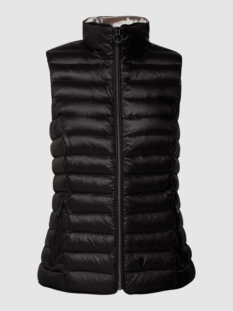 Steppweste mit Label-Applikation Modell 'Italy Vest' in schwarz