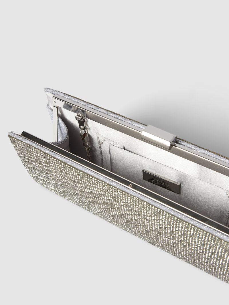 Handtasche mit Ziersteinbesatz in silber