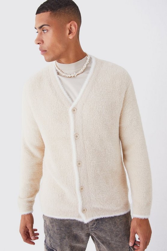 Lockerer flauschiger Cardigan
