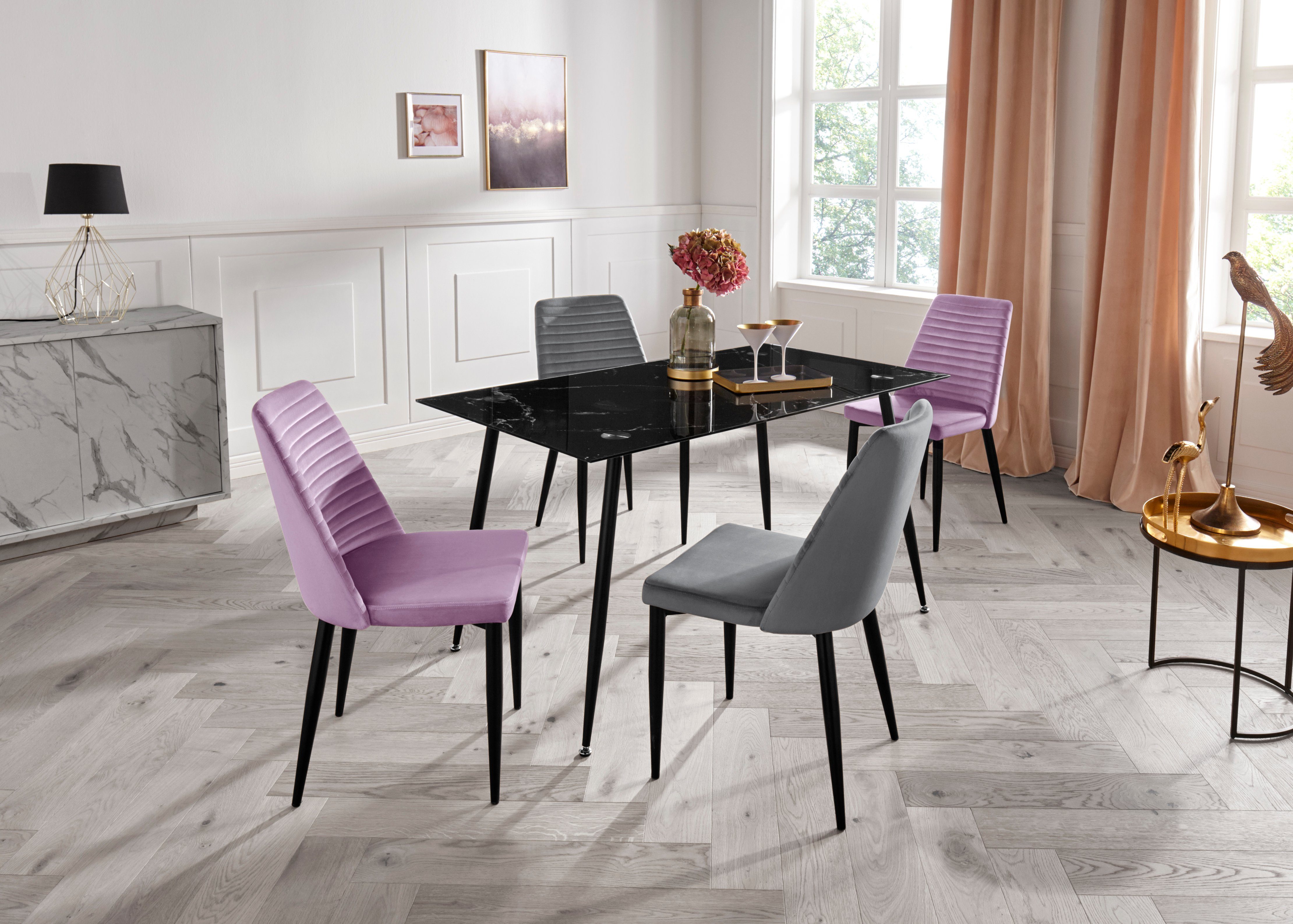 Homexperts Glastisch Romeo, Breite 140 cm, in Marmor-Optik