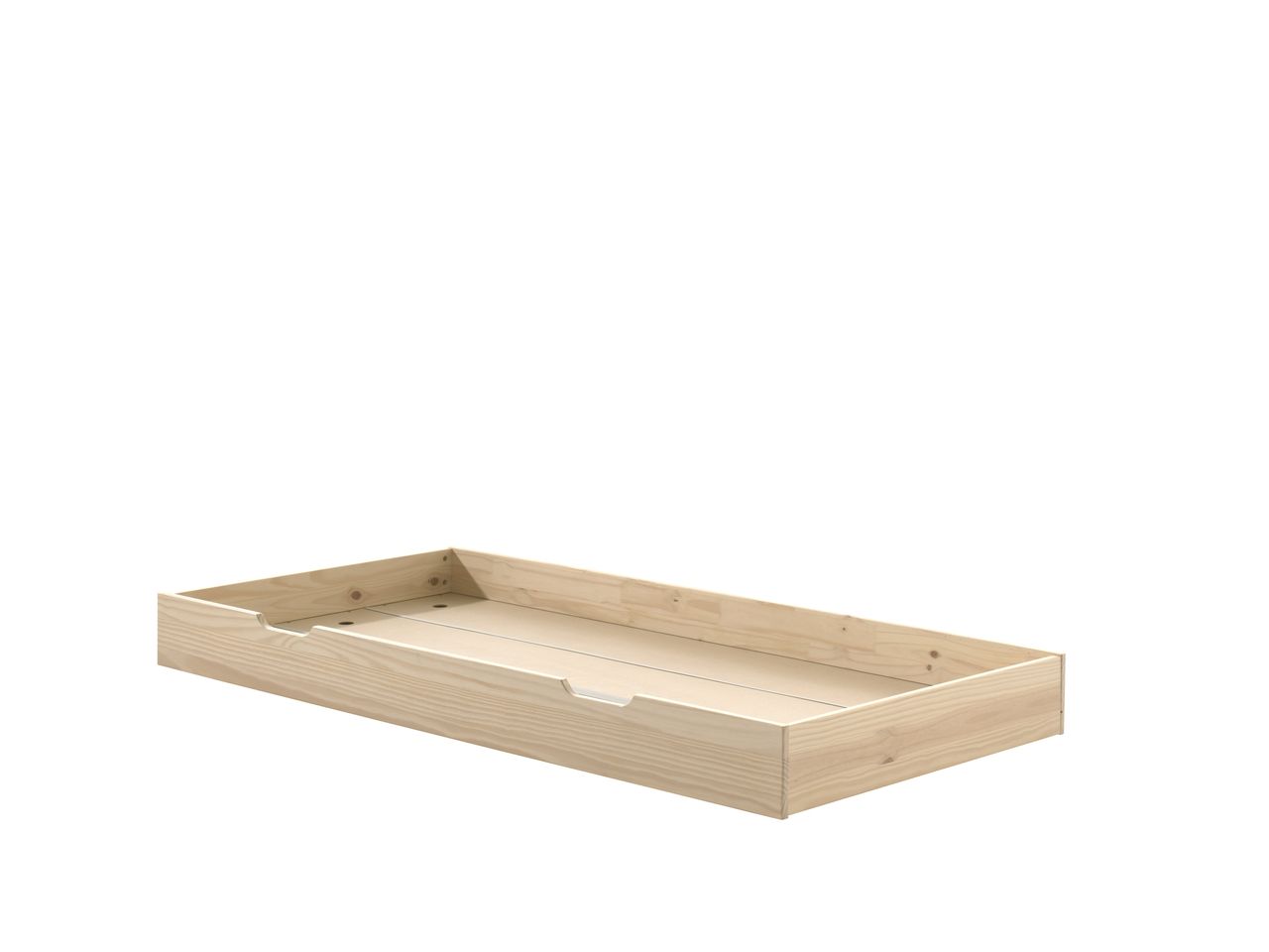 VIPACK Bettschublade Fritz auf Rollen in Kiefer, Ausf. Milky Pine lackiert