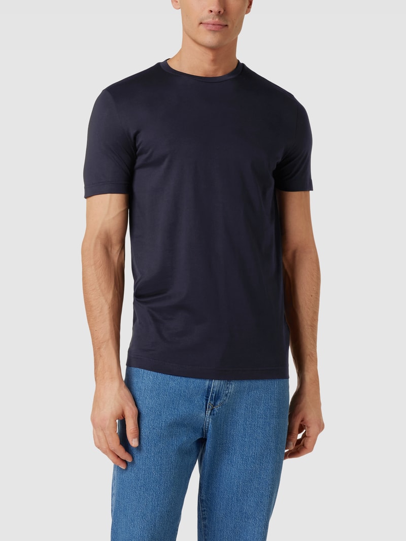 T-Shirt mit Rundhalsausschnitt in marineblau