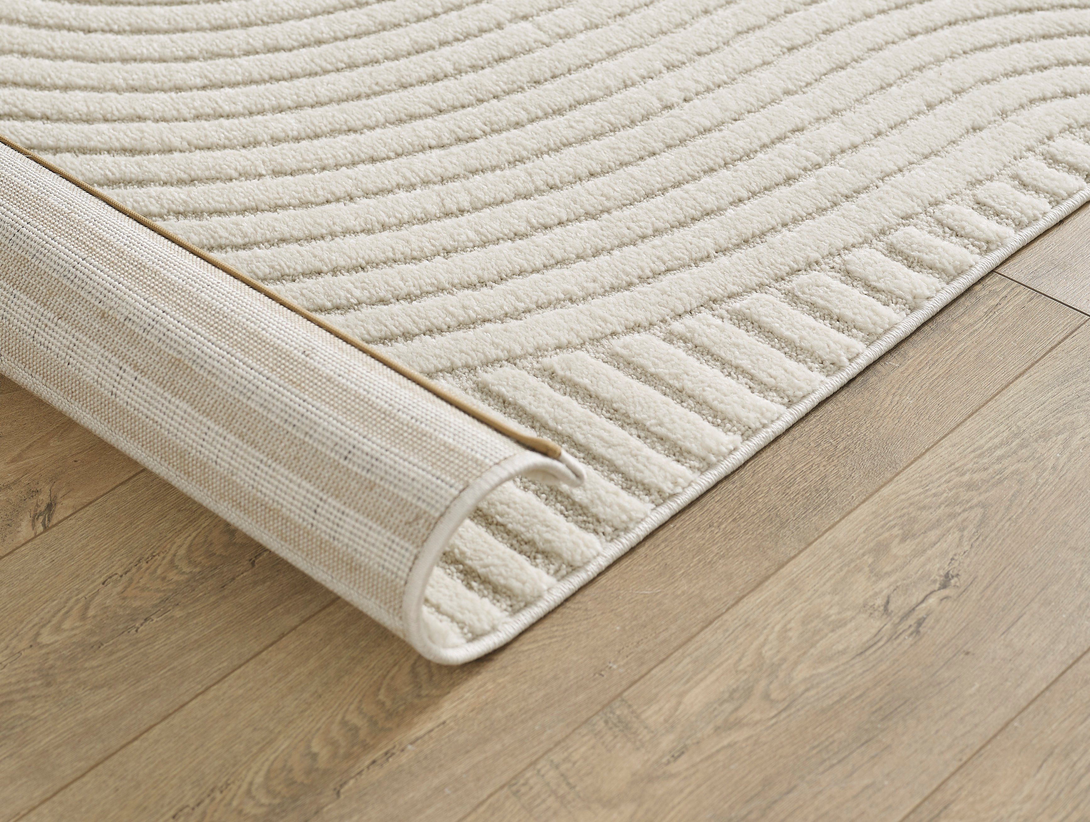 Teppich Everest moderner Kurzflor Teppich mit Hoch-Tief-Effekt, Wohnzimmer, the carpet, Rechteck, Höhe: 14 mm, 3D Effekt, hohe Flordichte und angenehm weich, Skandinavisches Design