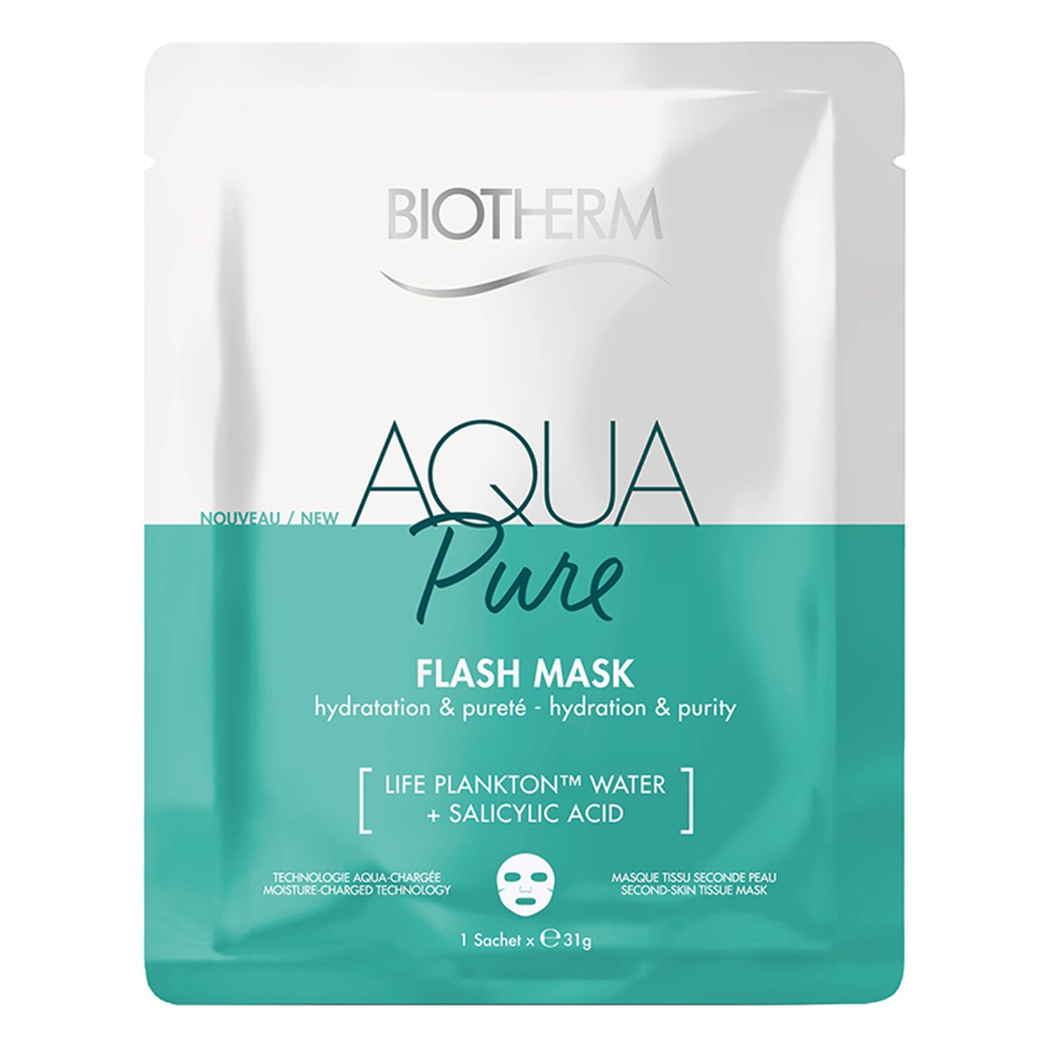 Biotherm Aqua Pure Flash Mask Masque Tissu - Hydratation Flash & Pureté Instantanée