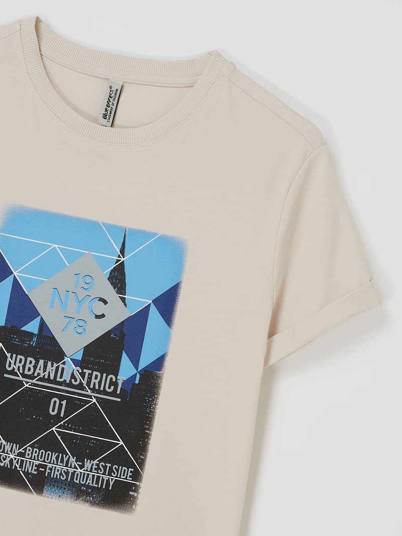 T-Shirt mit Print Modell 'Urbandistrict' in offwhite