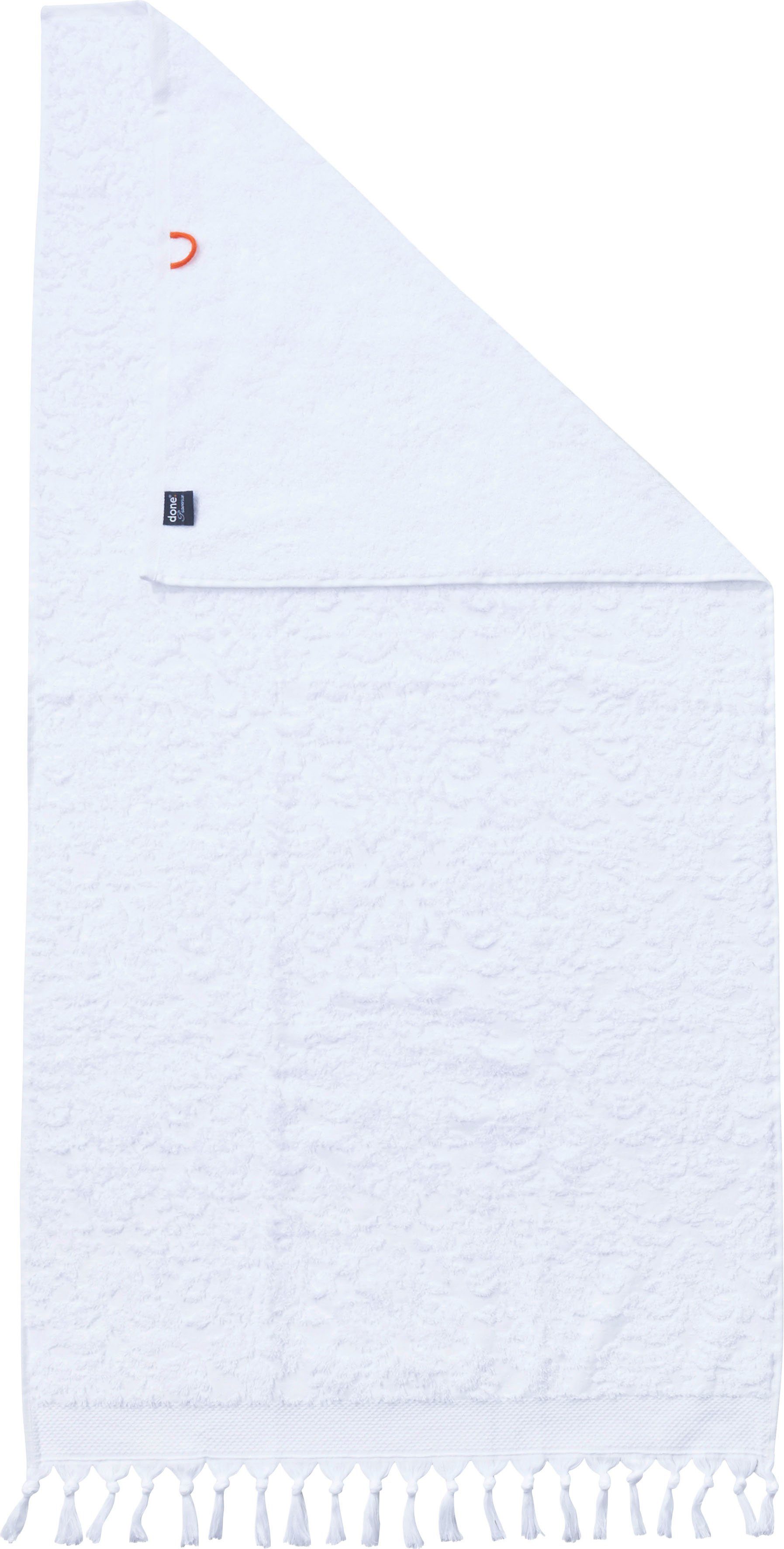 done.® Duschtuch Provence Ornaments, Walkfrottier (1-St), Uni Farben, Ornamente, mit Fransen
