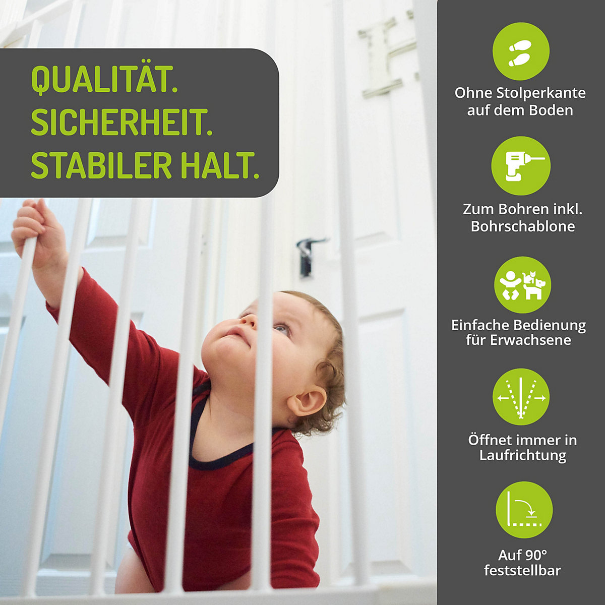 Treppenschutzgitter Maja 69 - 116 cm Weiß