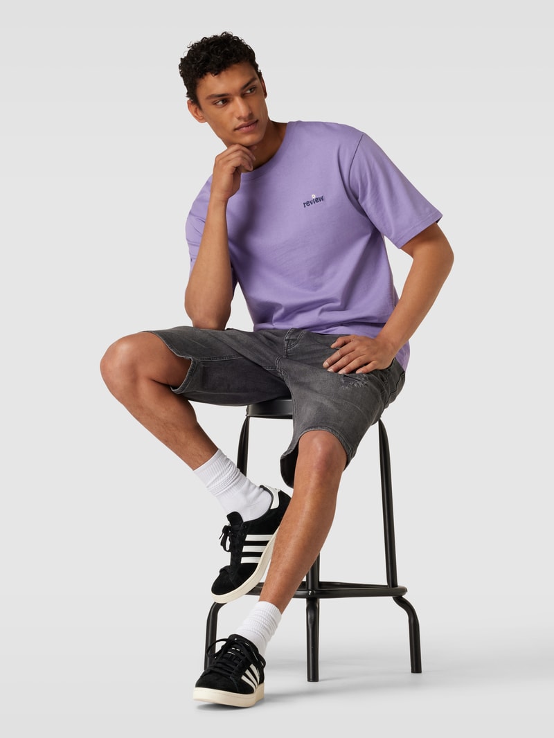 Jeansshorts im Destroyed-Look in dunkelgrau