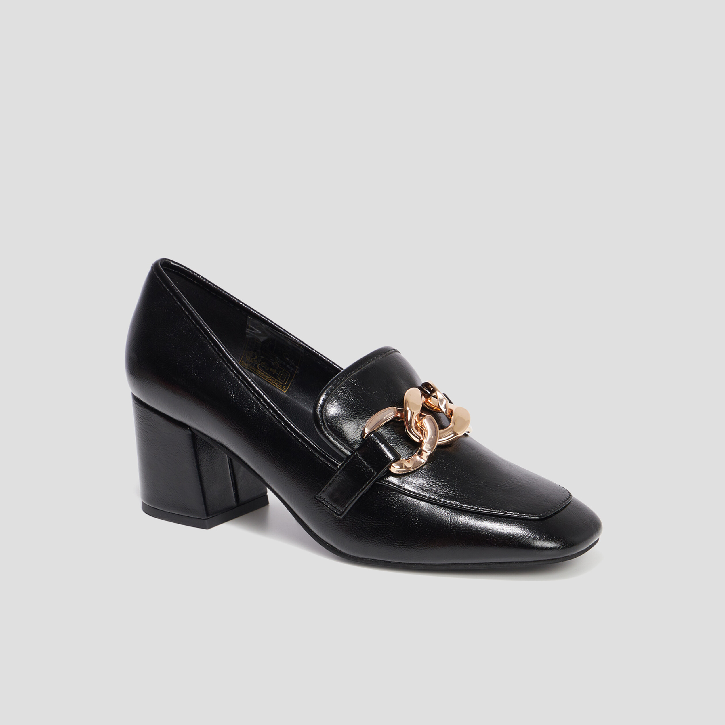 Loafers à talons détails chaînes Liberto noir femme | La Halle