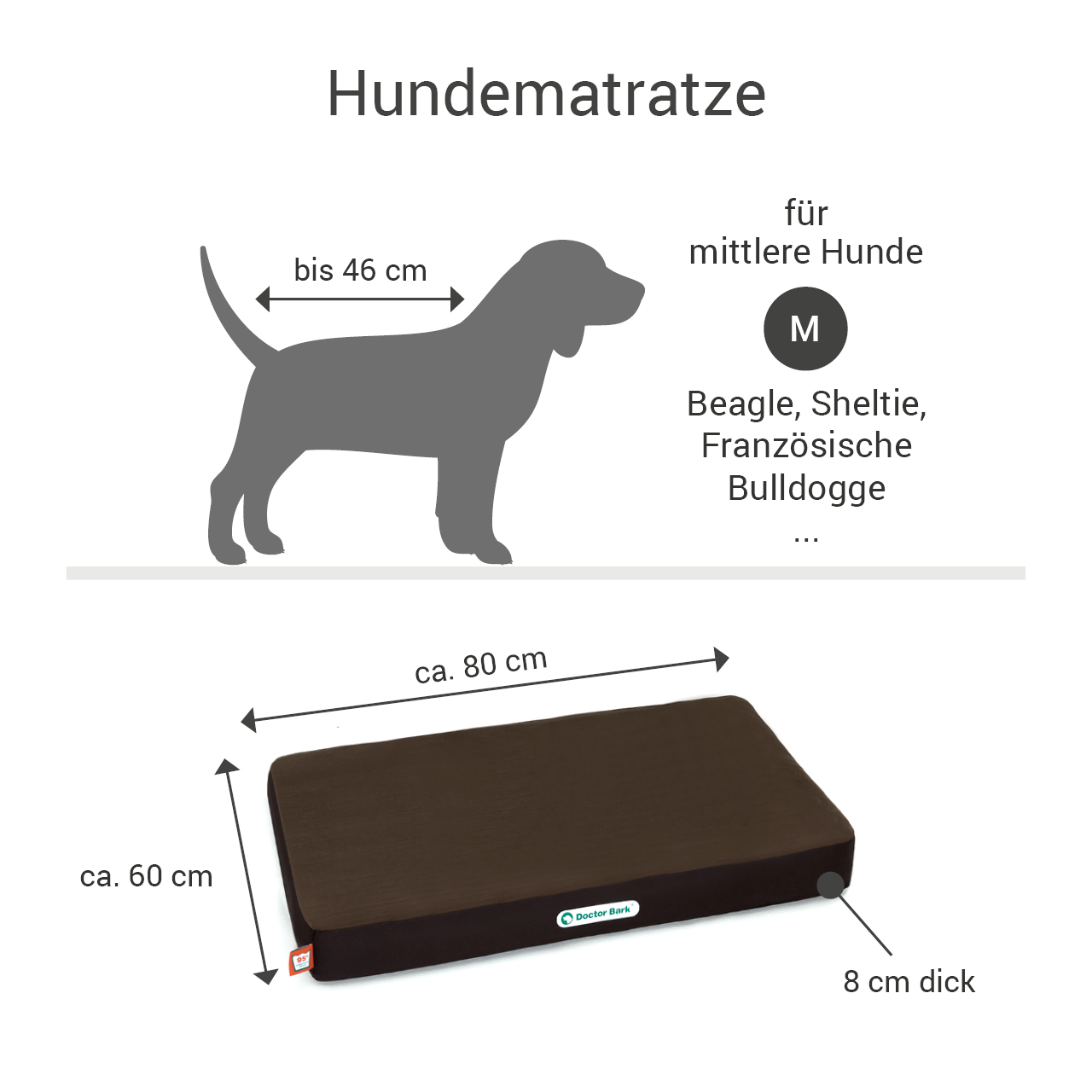 Doctor Bark Hundekissen Doctor Bark Hundematratze braun M