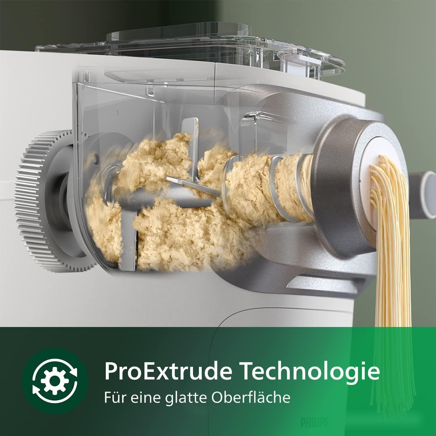 Philips Nudelmaschine Serie 7000,Weiß,Nudelmaschine,Elektrisch,Nudel Maschine,Pastamaker, 200,00 W, Pasta Maschine,Nudel herstellen,mit Formscheiben,Nudelmaschinen