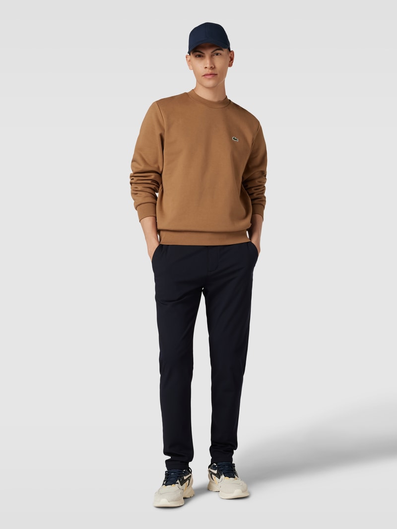Sweatshirt mit Logo-Stitching in camel