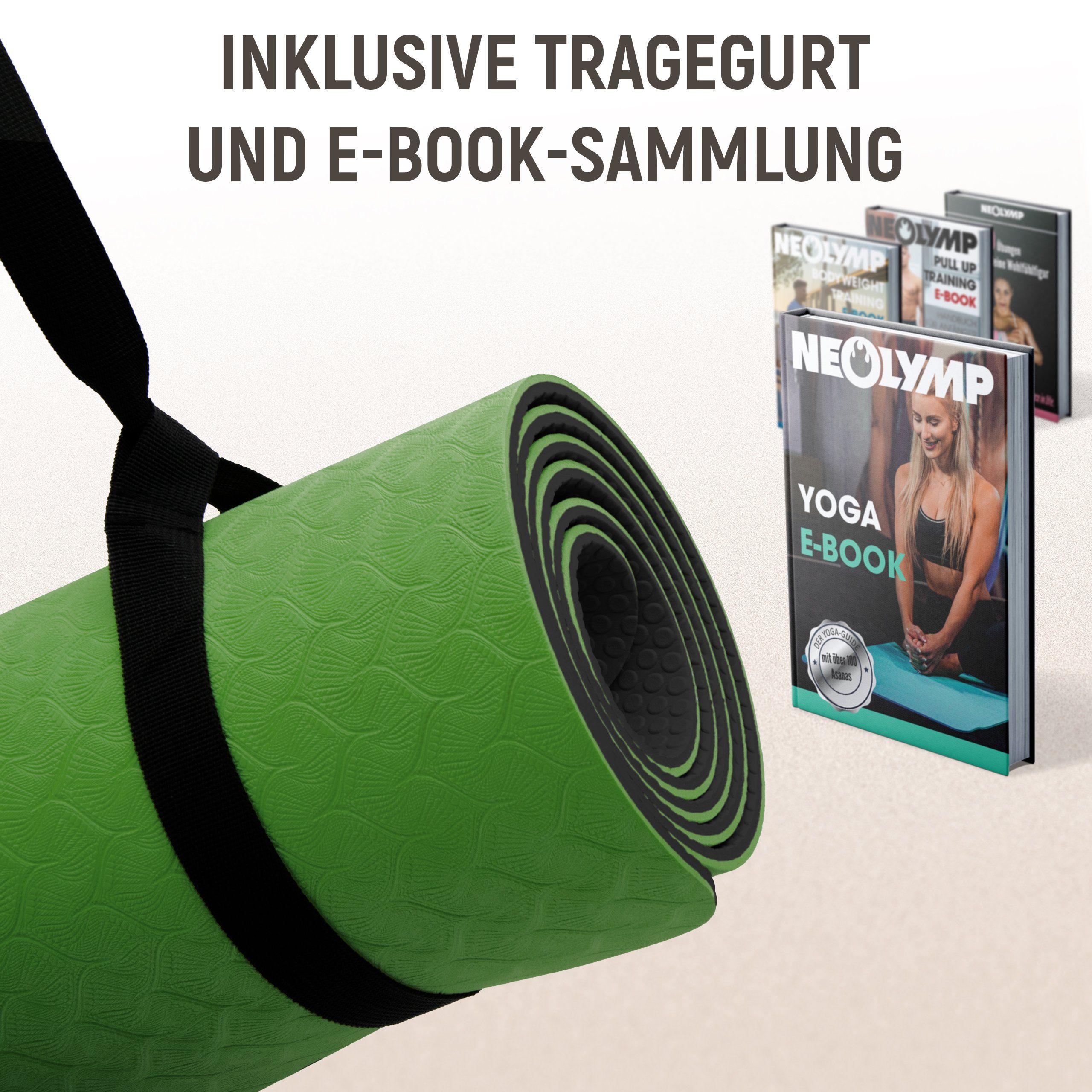 NEOLYMP Yogamatte NEOLYMP Yogamatte, Fitnessmatte, Sportmatte (Set, Set), allergigergeeignet, umweltschonend, rutschfest, komfortabel