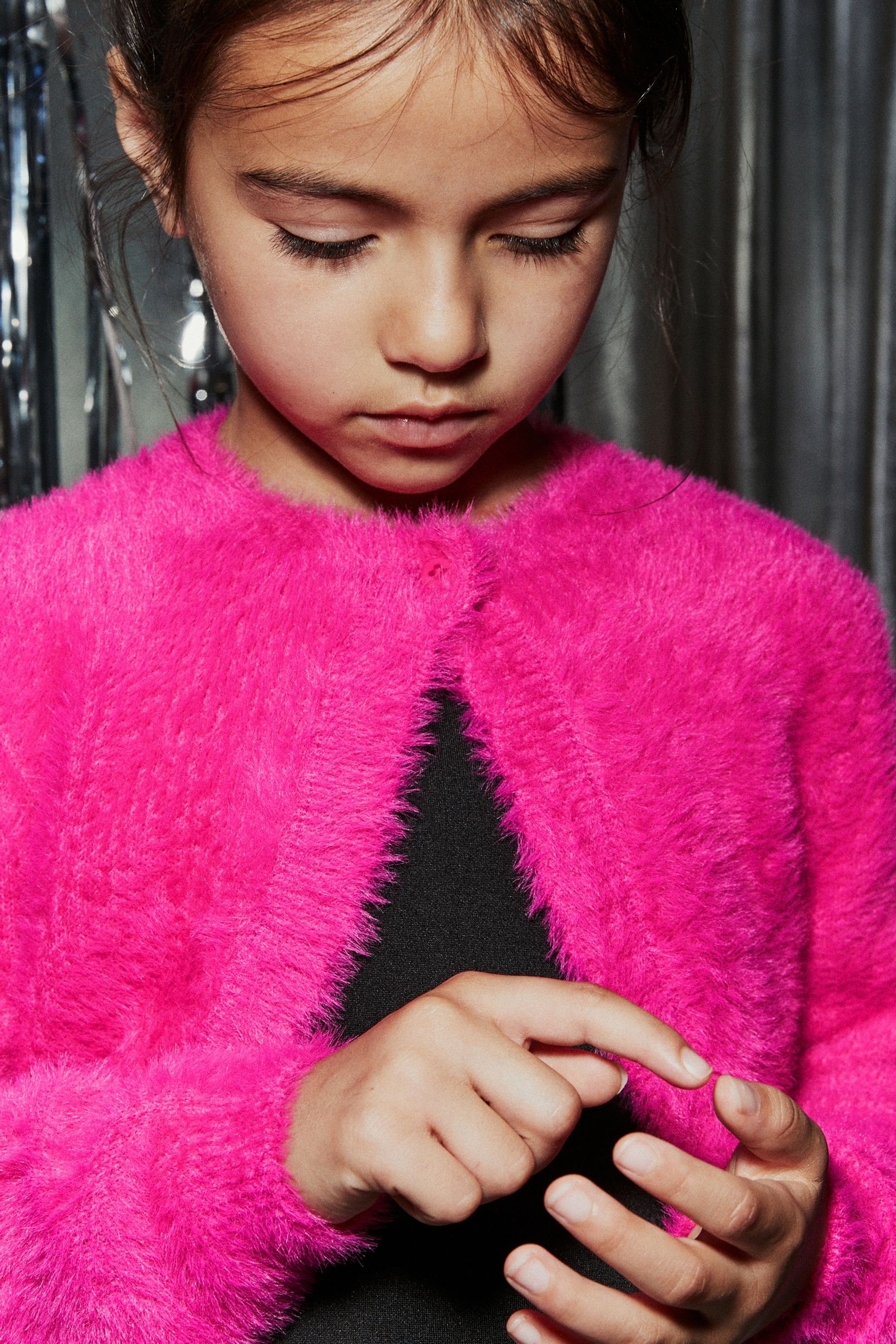Next Bolero Flauschige Strickjacke mit Glitzer (1-tlg)