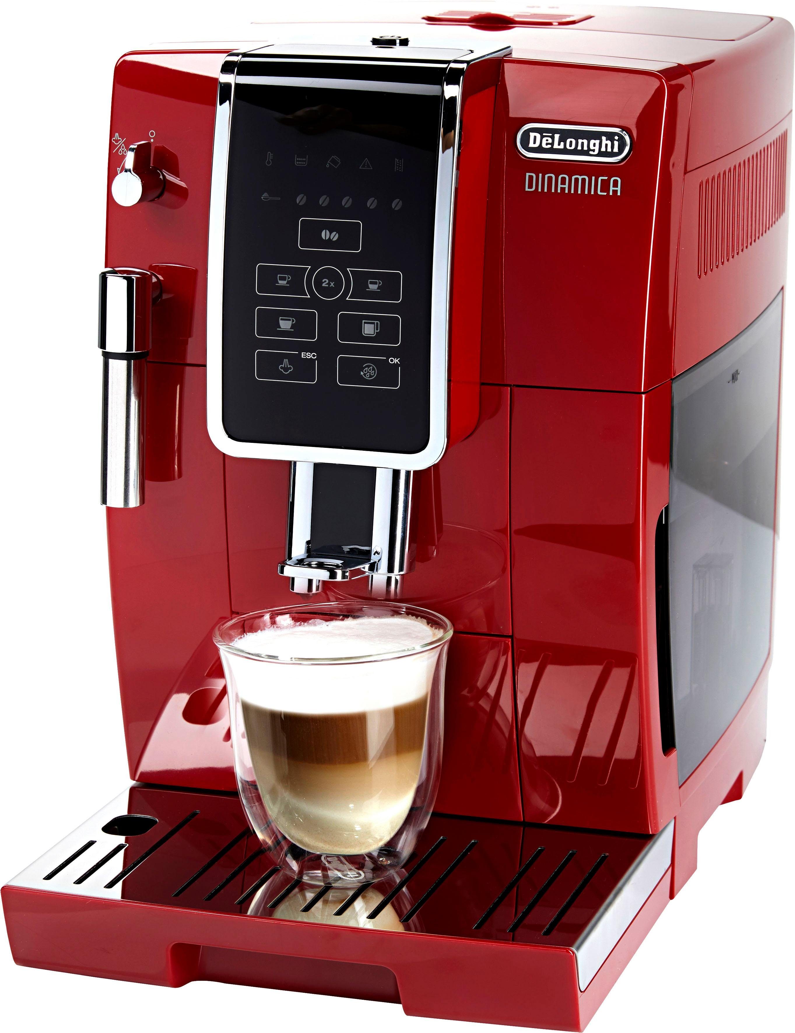 De'Longhi Kaffeevollautomat Dinamica ECAM 358.15.R, Sensor-Bedienfeld, inkl. Pflegeset im Wert von € 31,99 UVP
