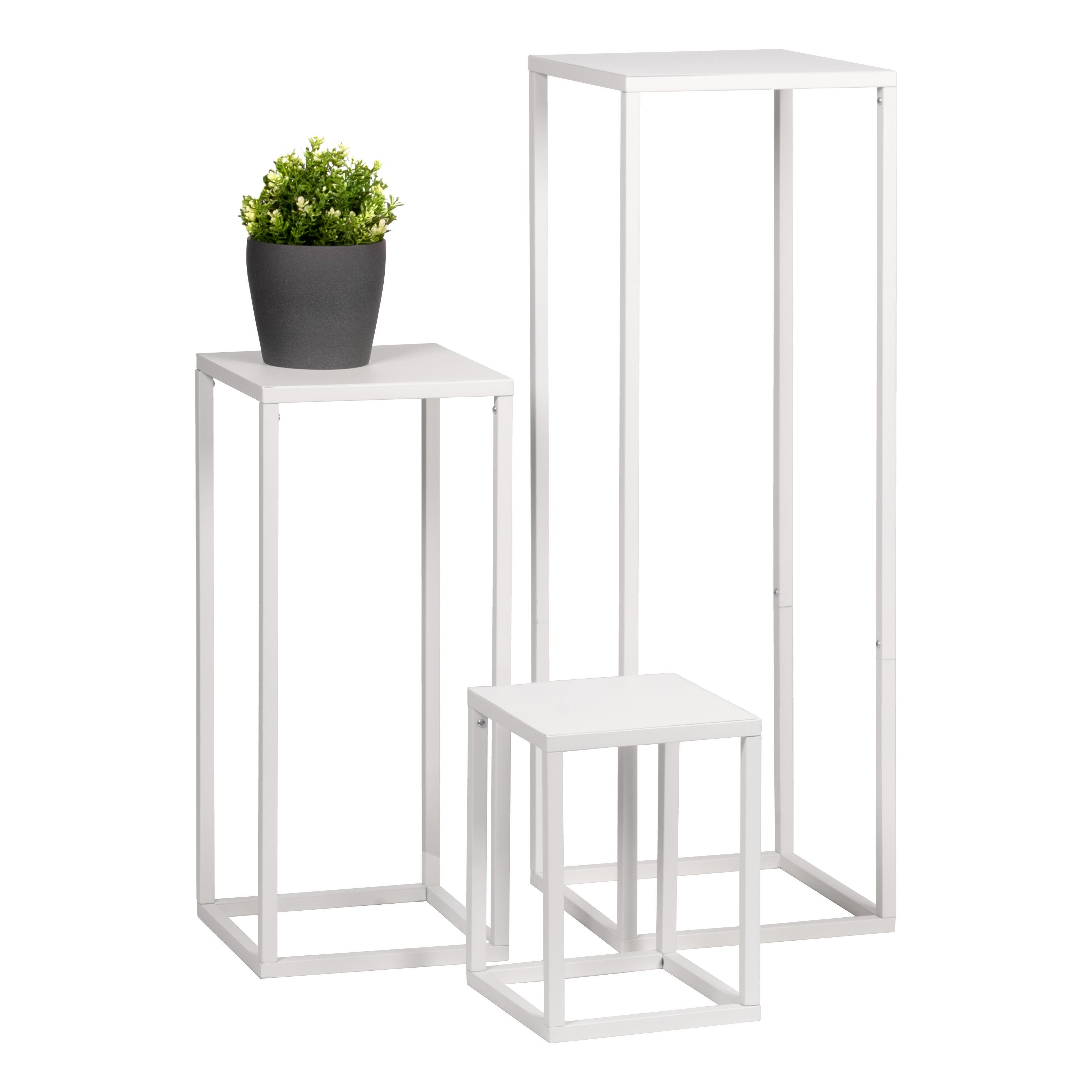 bremermann Blumenständer bremermann Blumenhocker 3er-Set, Metall-Blumenständer, Blumensäule, (Set), mit Fuß-Schutz-Pads