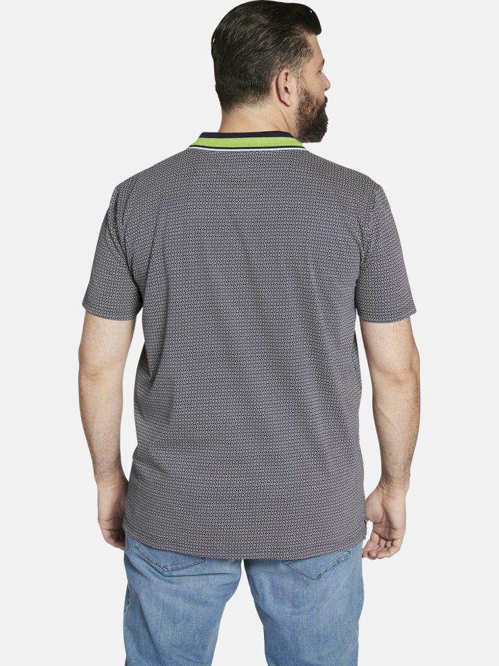 Charles Colby Poloshirt EARL CARNEY in dunkelblau gemustert günstig kaufen