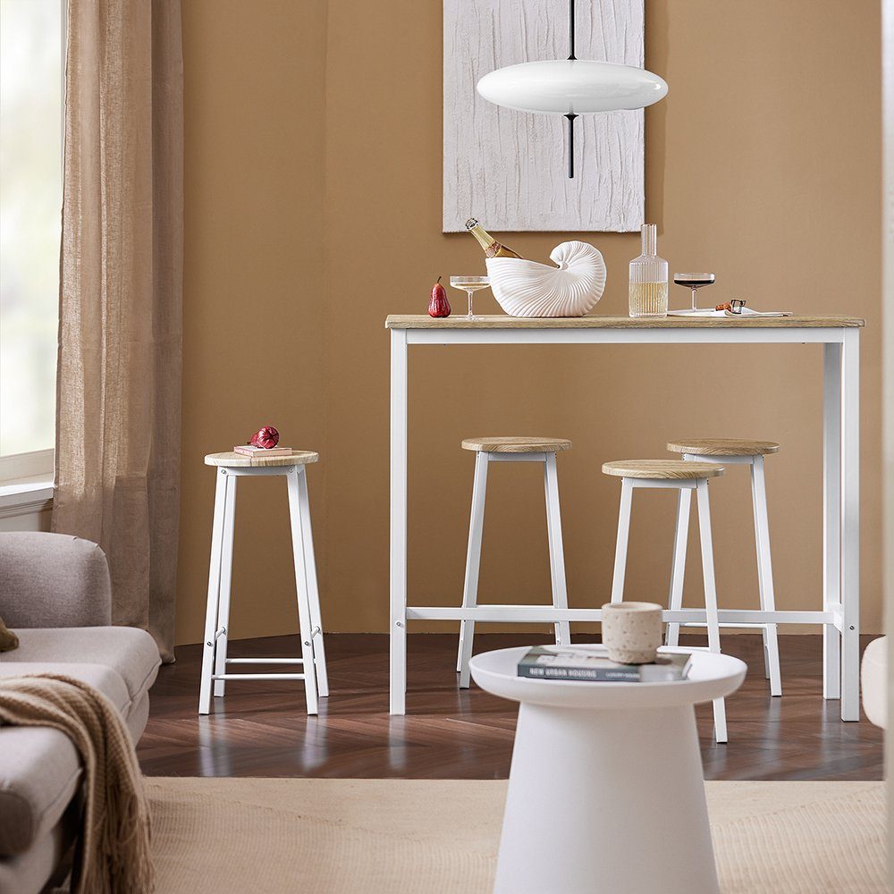 SoBuy Bartisch OGT22, 5-teilig Bartisch mit Stühlen Esstisch im Industrie-Design