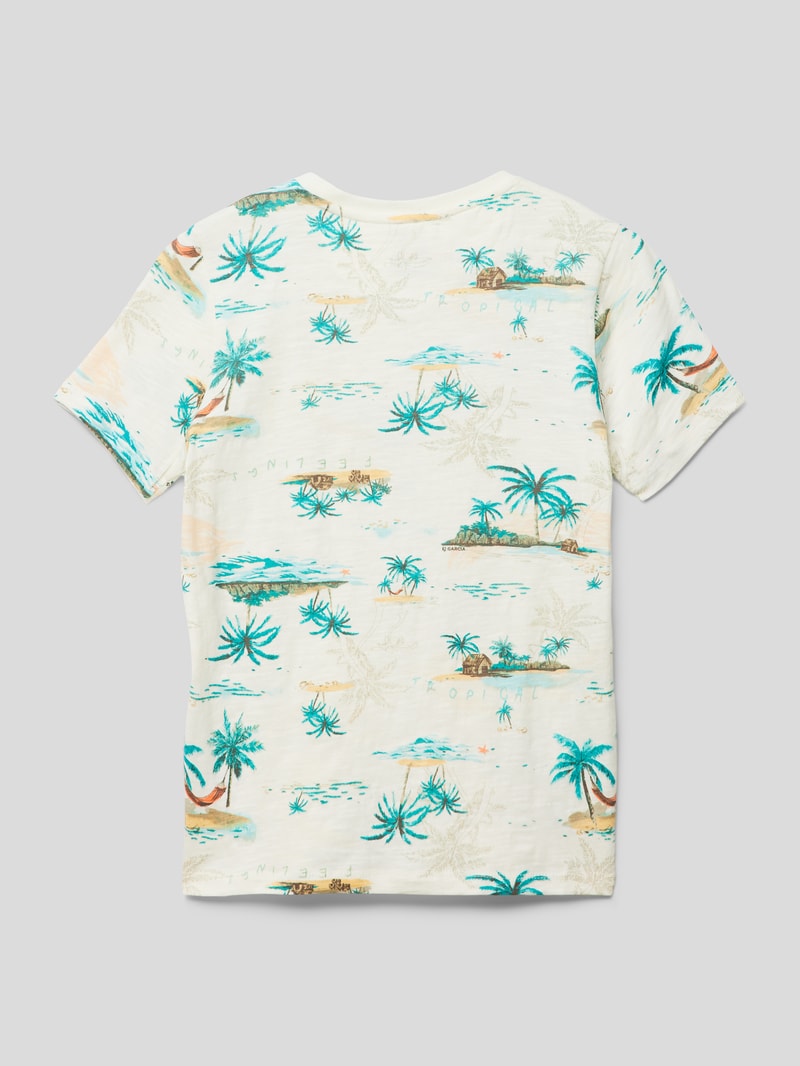T-Shirt mit Allover-Muster in beige