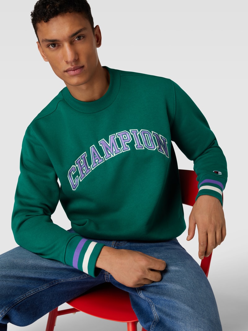 Sweatshirt mit Kontraststreifen in grün